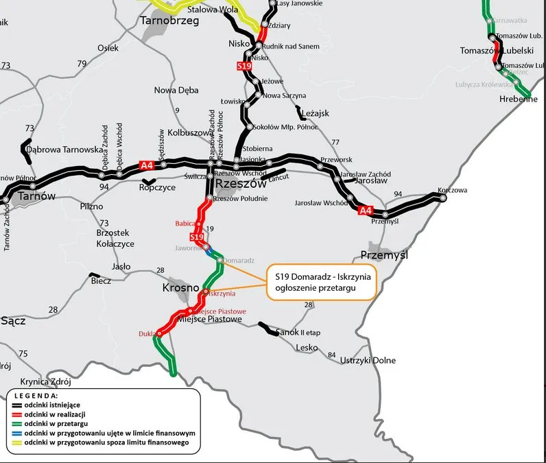 Via Carpatia: GDDKiA ogłosiła przetarg na budowę kolejnego odcinka S19