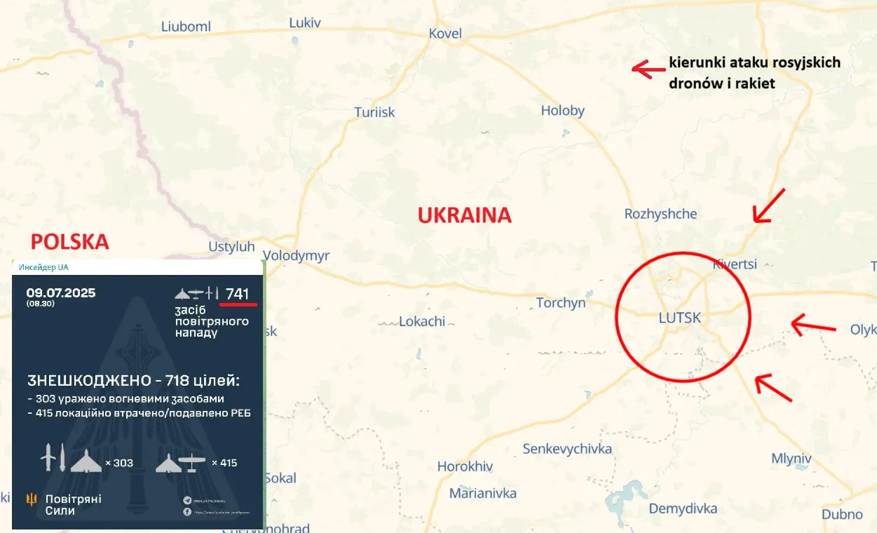 Tak dużego nalotu blisko Polski jeszcze nie było! 741 rakiet i dronów uderzyło w Ukrainę?
