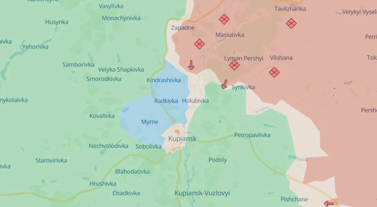 Sytuacja wokół Kupiańska wg. Deep State UA