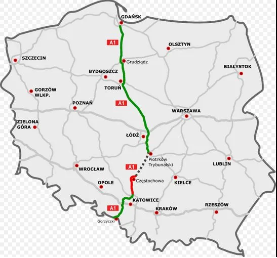 Budowa brakującego odcinka autostrady A1 zostanie przyspieszona. Jest decyzja rządu [MAPA]