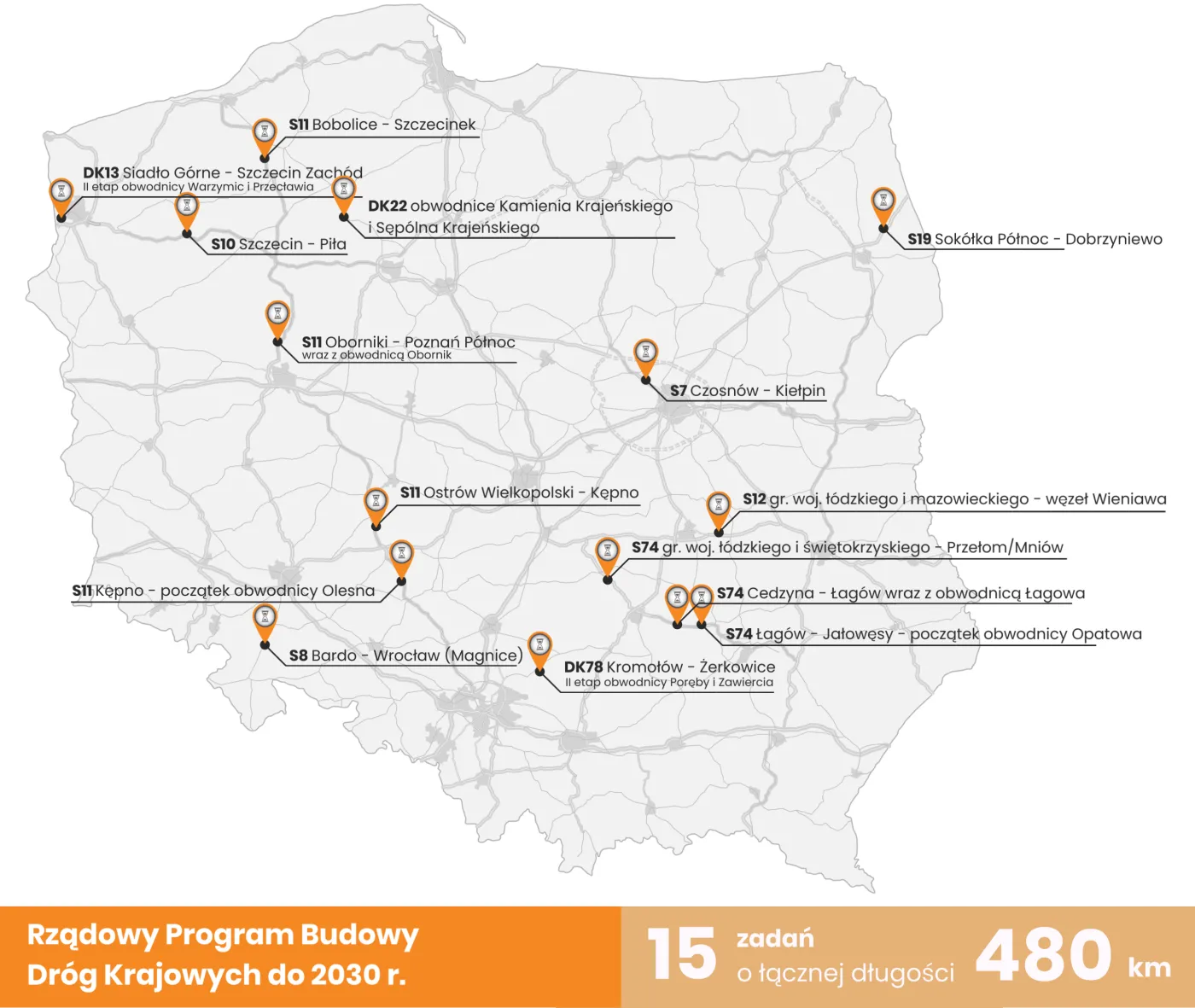 GDDKiA w 2023 r. ogłosi przetargi na prawie 565 km dróg. Oto lista odcinków