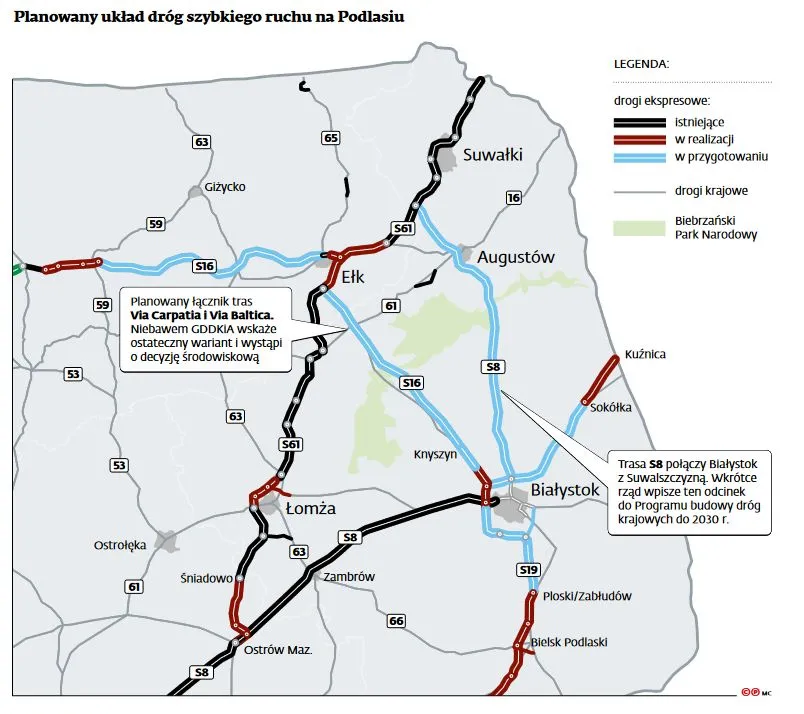 Podlaskie drogi zyskają militarne znaczenie? Budowa obu odcinków wzbudza jednak kontrowersje [MAPA]