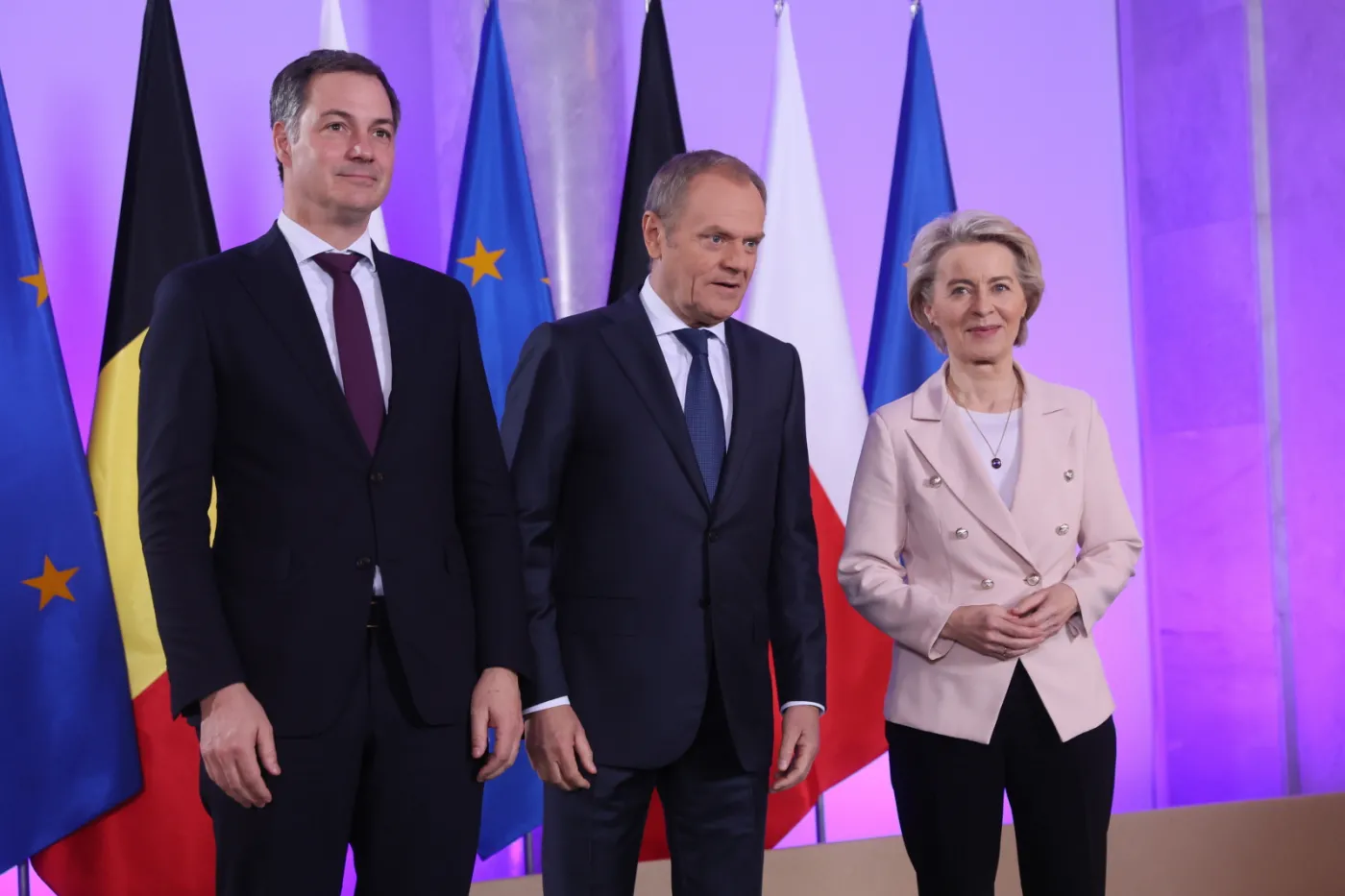  Alexander De Croo, Donald Tusk, Ursula von der Leyen