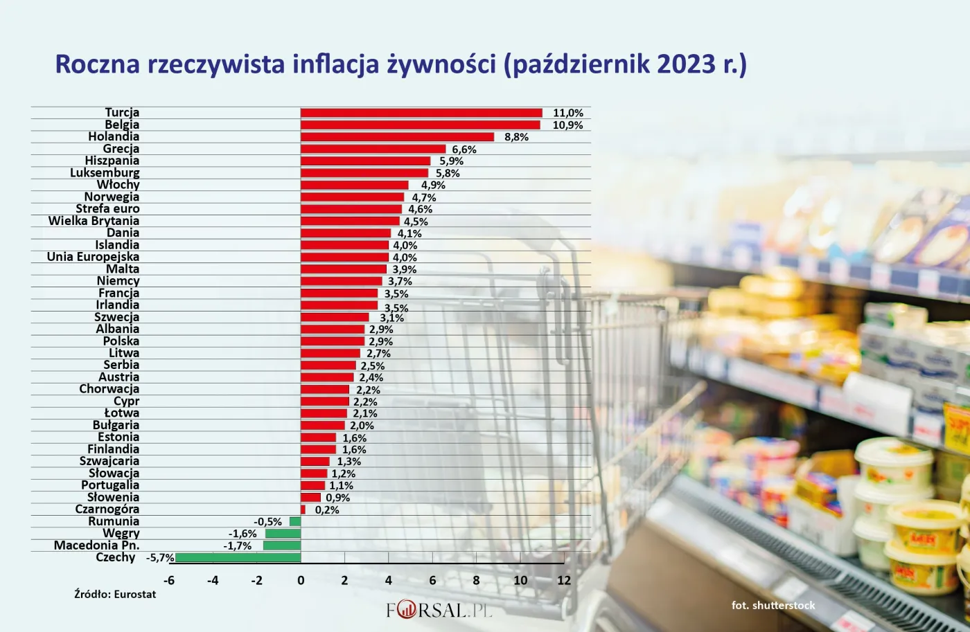 Rzeczywista inflacja żywności - październik 2023 r.