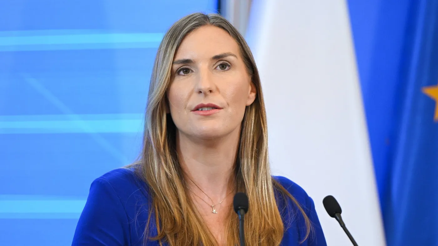 Warszawa, 30.06.2026. Wiceminister obrony narodowej, pełnomocniczka rządu ds. wzmocnienia odporności państwa Magdalena Sobkowiak-Czarnecka podczas konferencji prasowej po posiedzeniu Rady Ministrów w siedzibie KPRM w Warszawie
