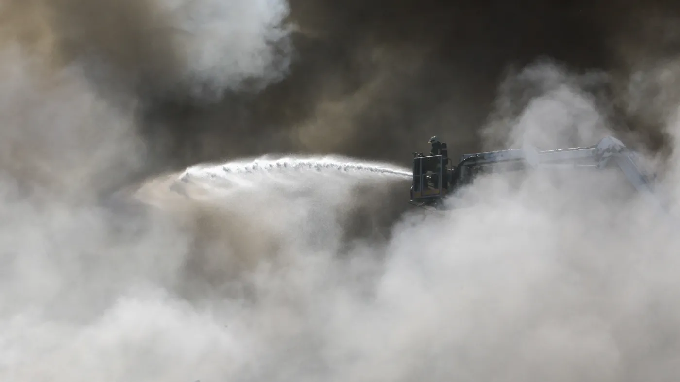 The aftermath of Russian combined shelling in Kyiv