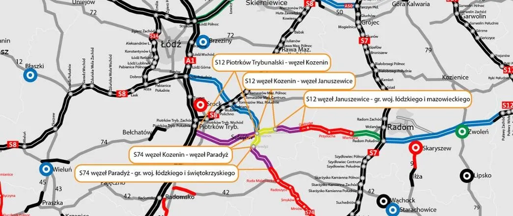 Budowa węzła drogowego pod Piotrkowem Trybunalskim