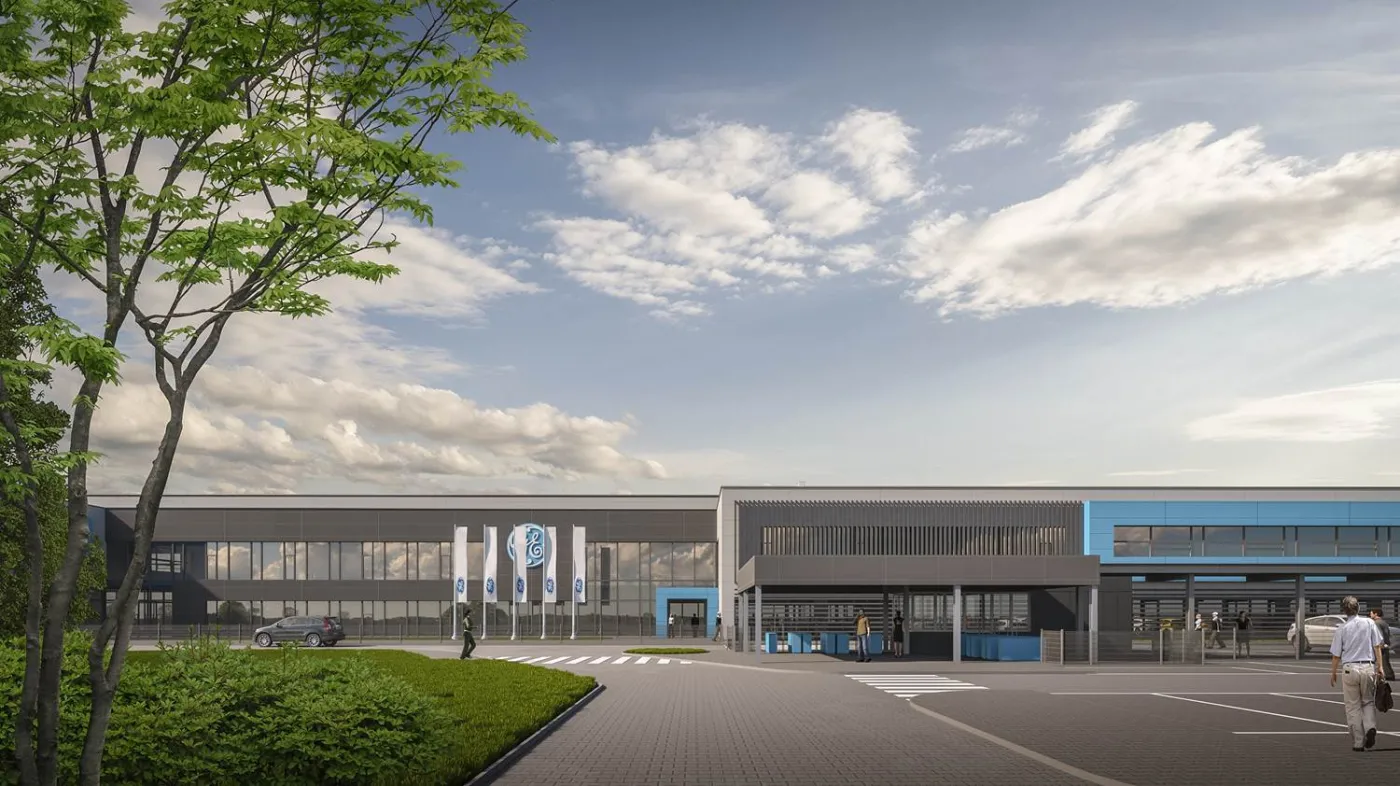 GE Bielsko-Biała główne wejście do nowej fabryki