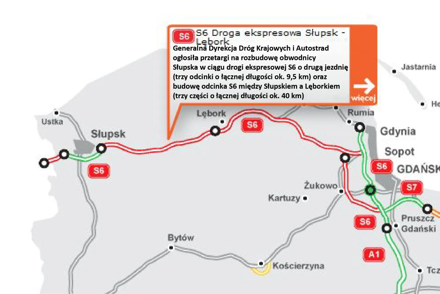 GDDKiA ogłosiła przetargi na S6 Słupsk-Lębork i prace na obwodnicy Słupska