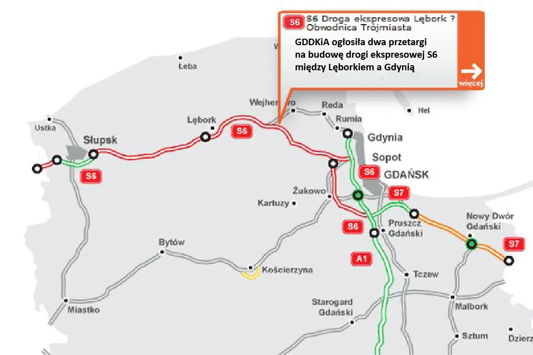 GDDKiA ogłosiła przetargi na ostatni odcinek trasy S6 [MAPA]
