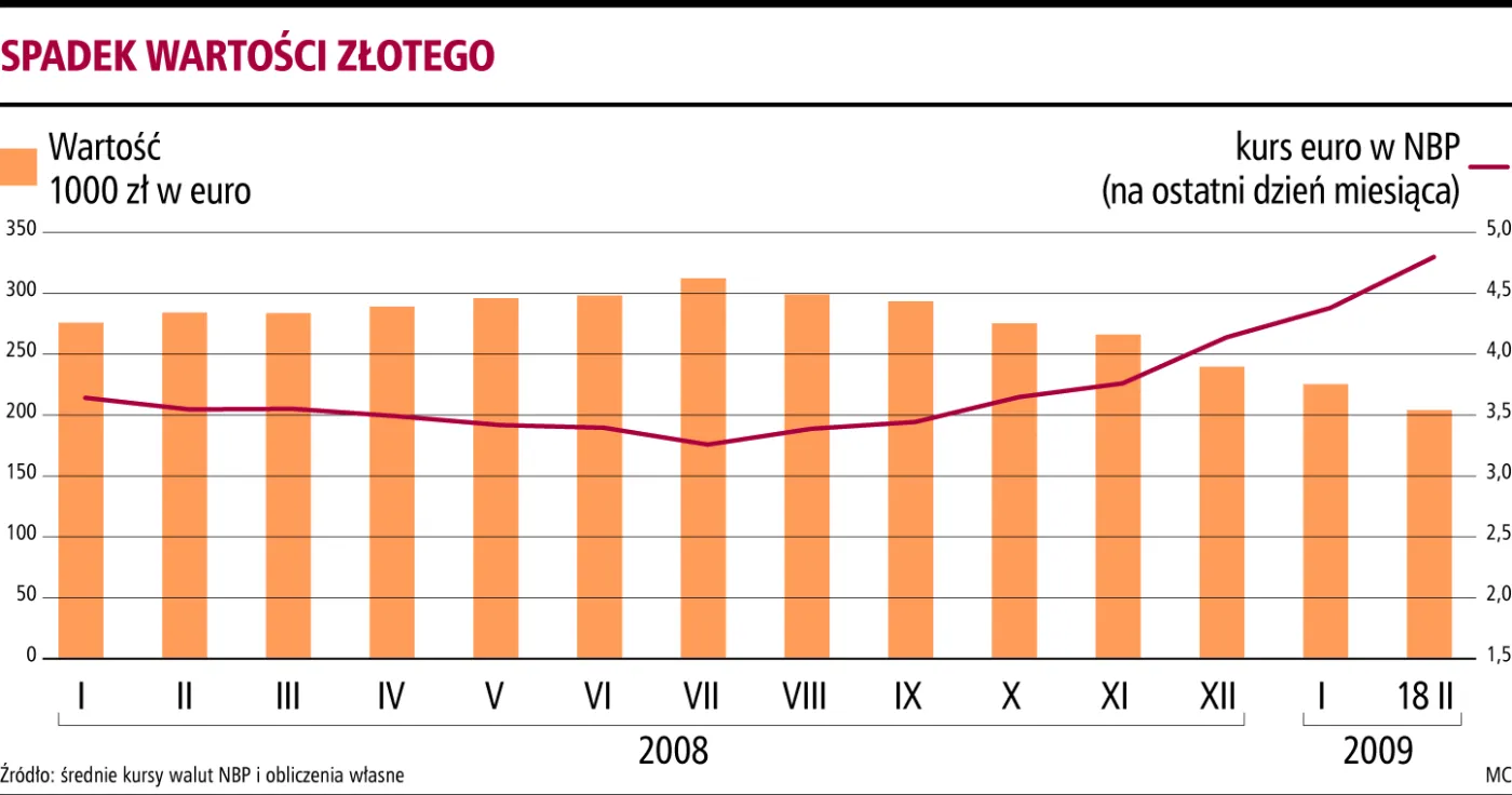 Jak Polacy tracą na braku euro