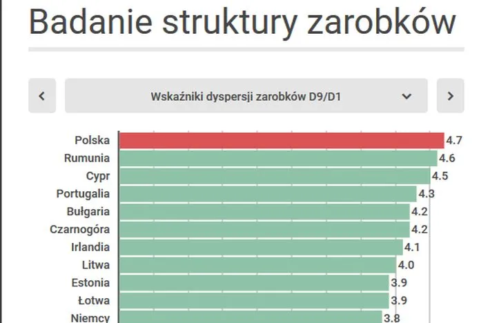 Polska ma największe w UE dysproporcje dochodów [INFOGRAFIKA]