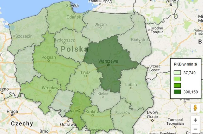 Które województwa rozwijały się najszybciej? Oto gospodarcze lokomotywy Polski [MAPA]