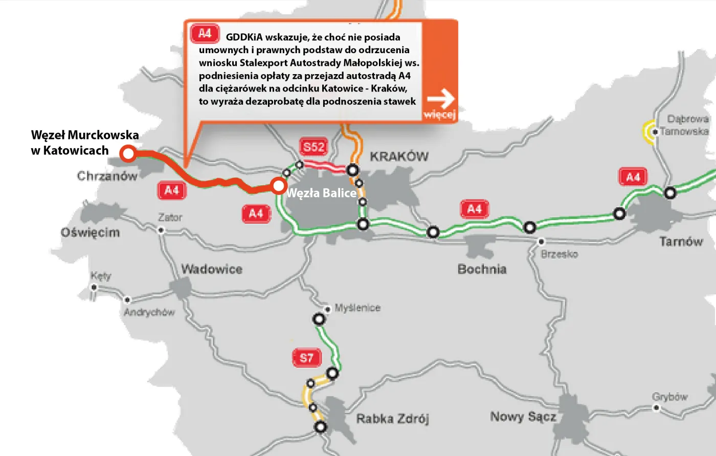 Podwyżki opłat na autostradzie A4? GDDKiA wyraża dezaprobatę, ale nie może się sprzeciwić