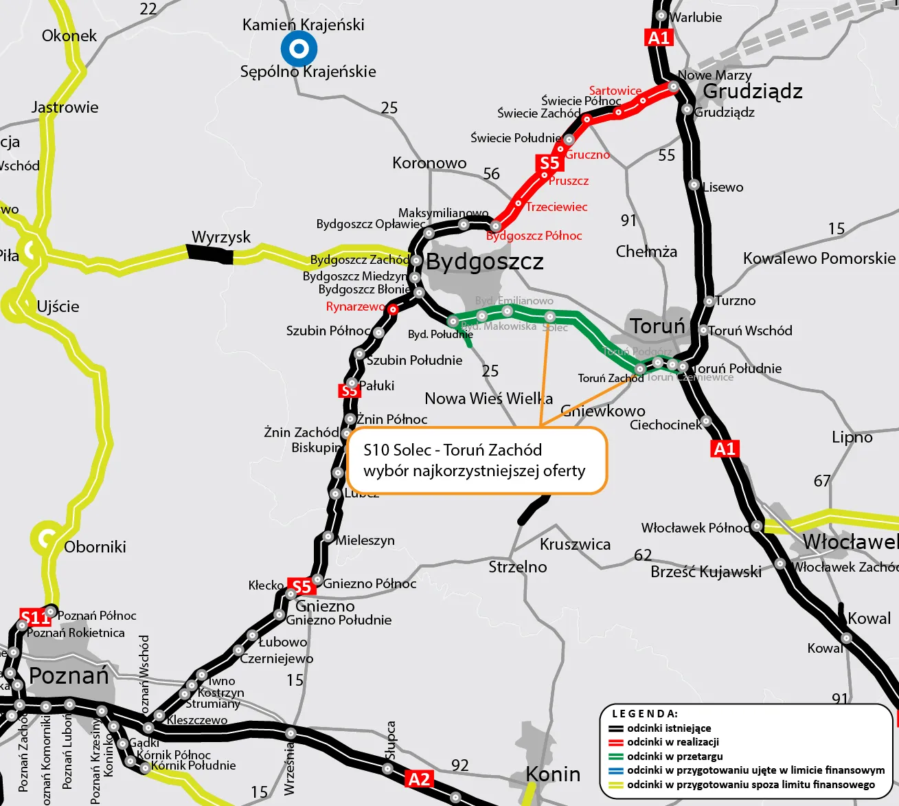 Ekspresówka S10 między Piłą i Bydgoszczą powstanie do 2028 roku