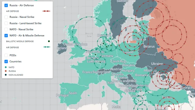 Rosja kontra NATO. Oto mapa zasięgu rakiet w Europie