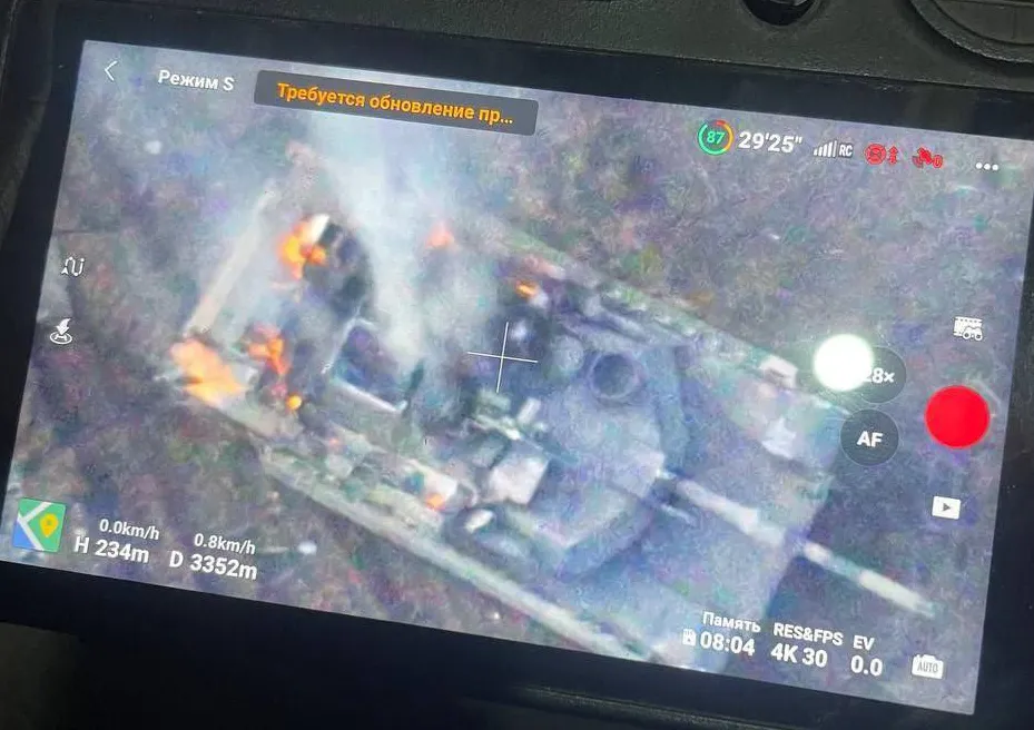 Uszkodzony czołga M1A1 Abrams na Ukrainie