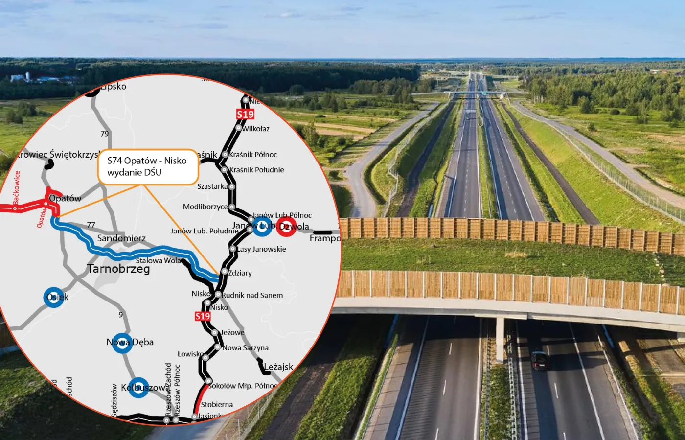 To będzie najkrótsze połączenie Podkarpacia z centrum Polski. Jest zielone światło dla odcinka S74 [MAPA]