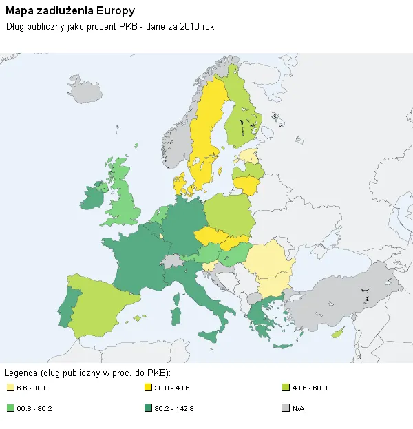 Mapa zadłużenia Europy: między bankructwem a fiskalizmem