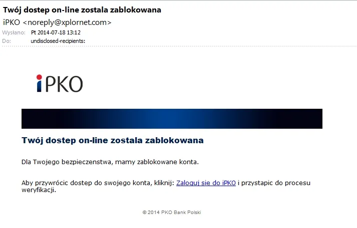 Oszuści internetowi atakują klientów banku PKO BP