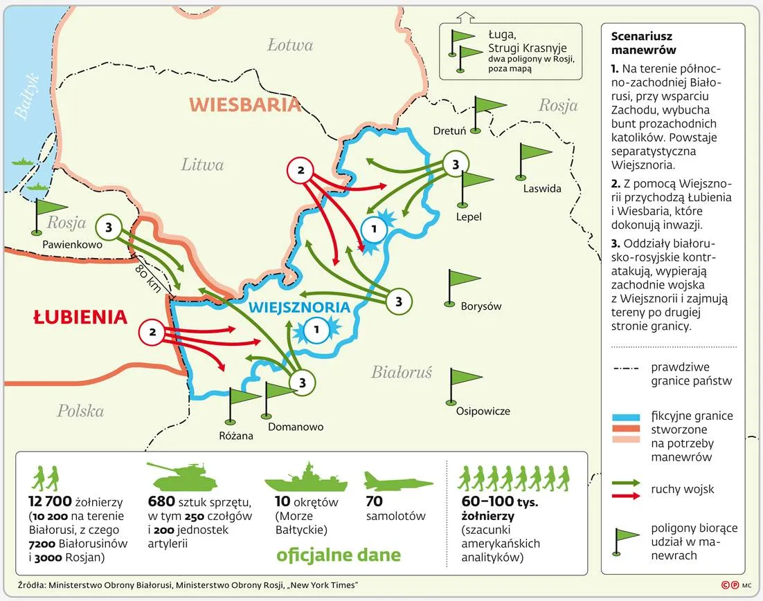 Ruszają manewry Zapad. Co przy granicy z Polską będą ćwiczyć Rosjanie i Białorusini? [MAPA]