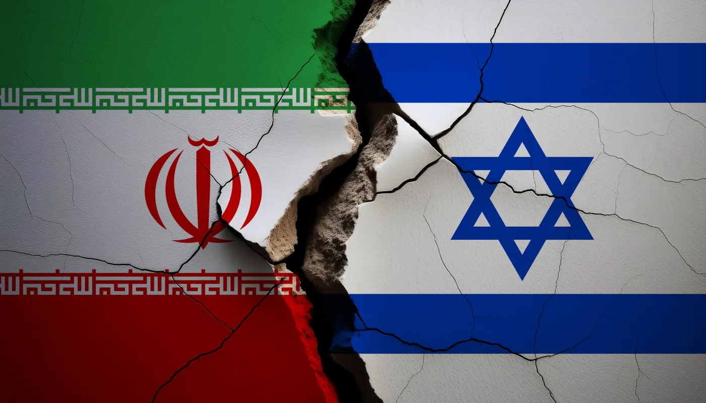 Israel,And,Iran,Flag,Cracked,Concept,Image,,Broken,Wall,,Broken