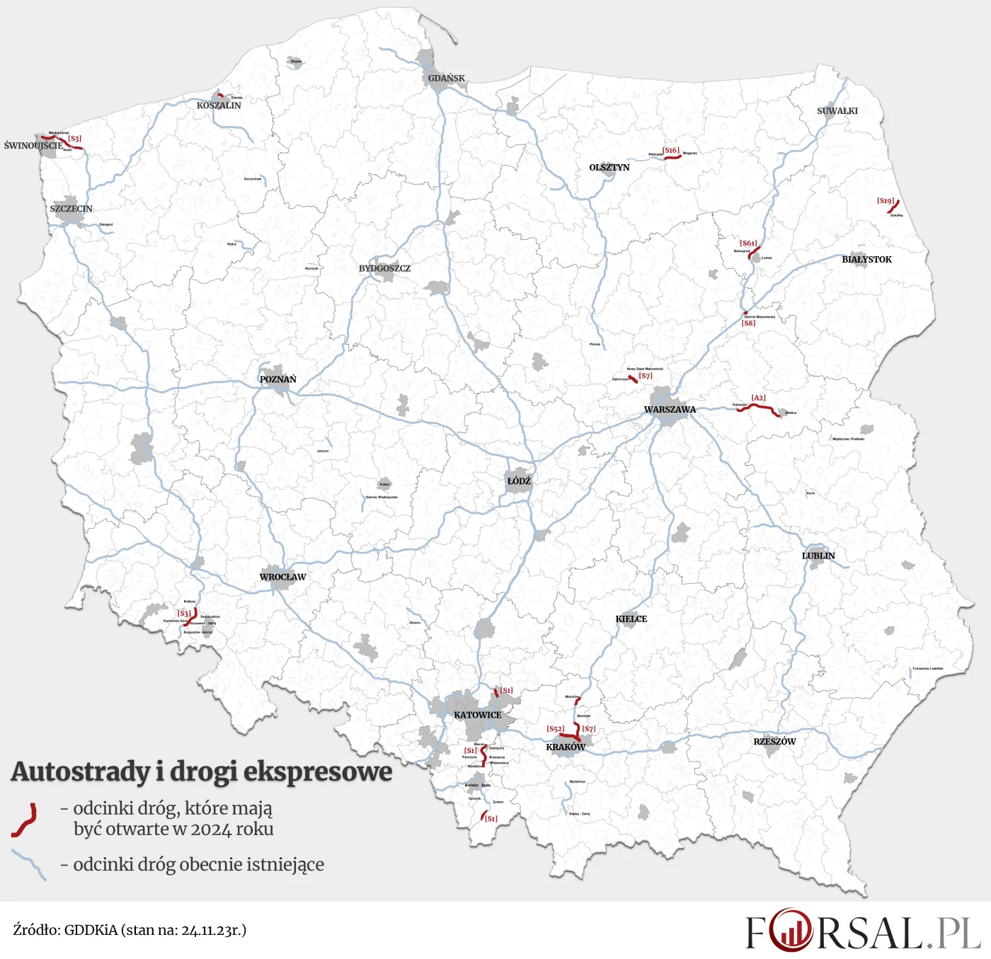 Autostrady i drogi ekspresowe otwierane w 2024 roku