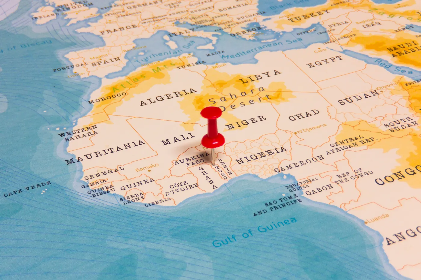 Togo leży nad Zatoką Gwinejską