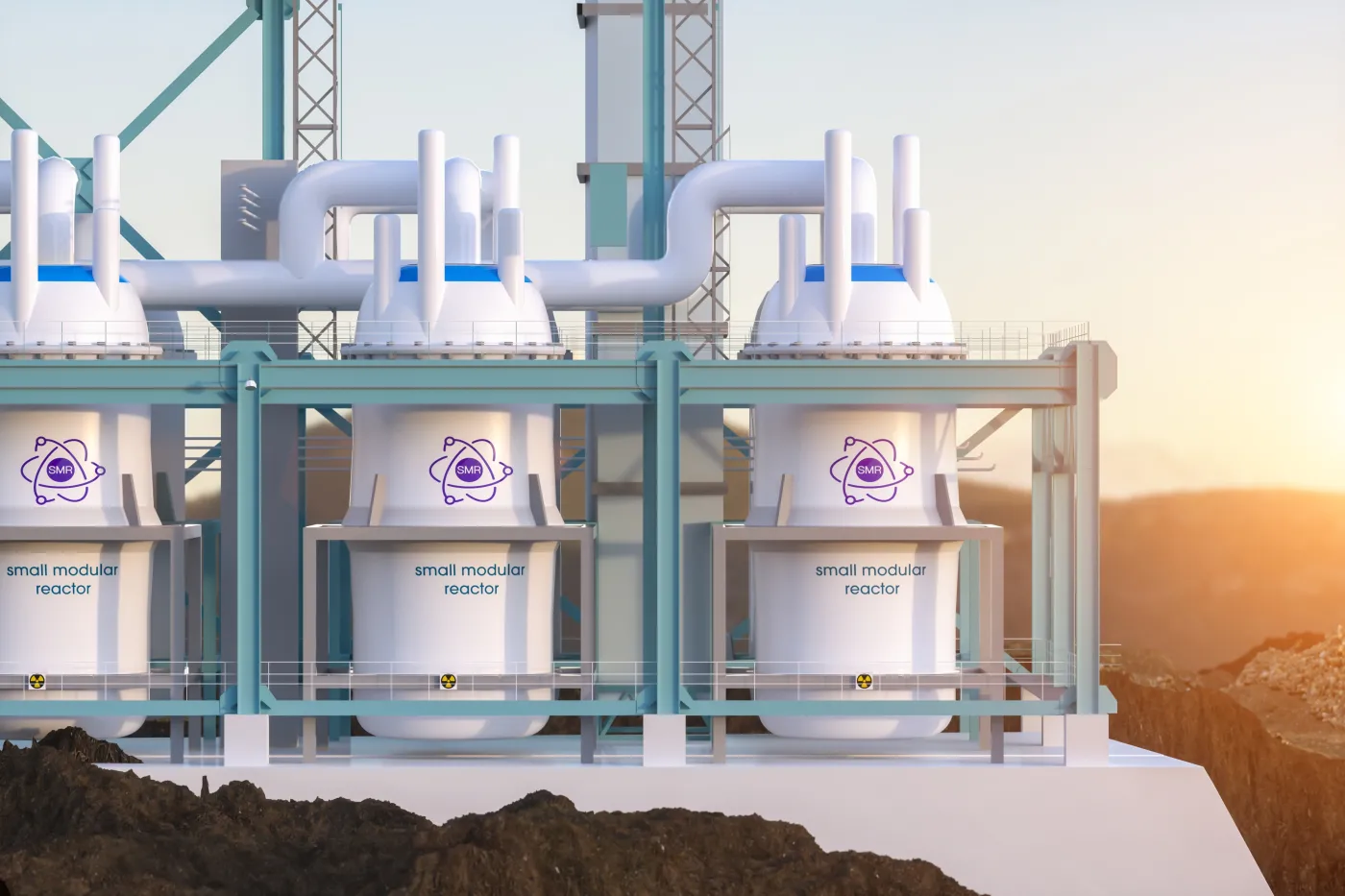 Concept,Of,A,Smr,Small,Modular,Nuclear,Reactor,Power,Plant