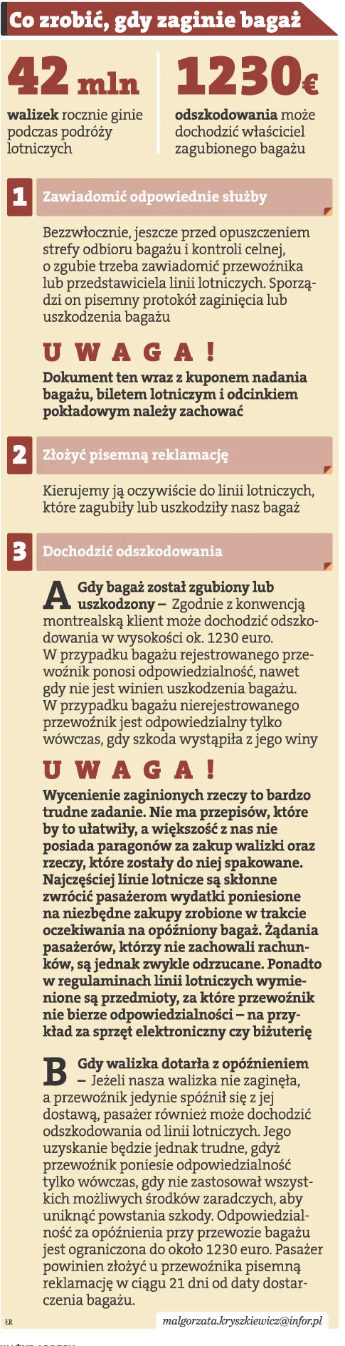 Co zrobić, gdy zginie bagaż (INFOGRAFIKA)