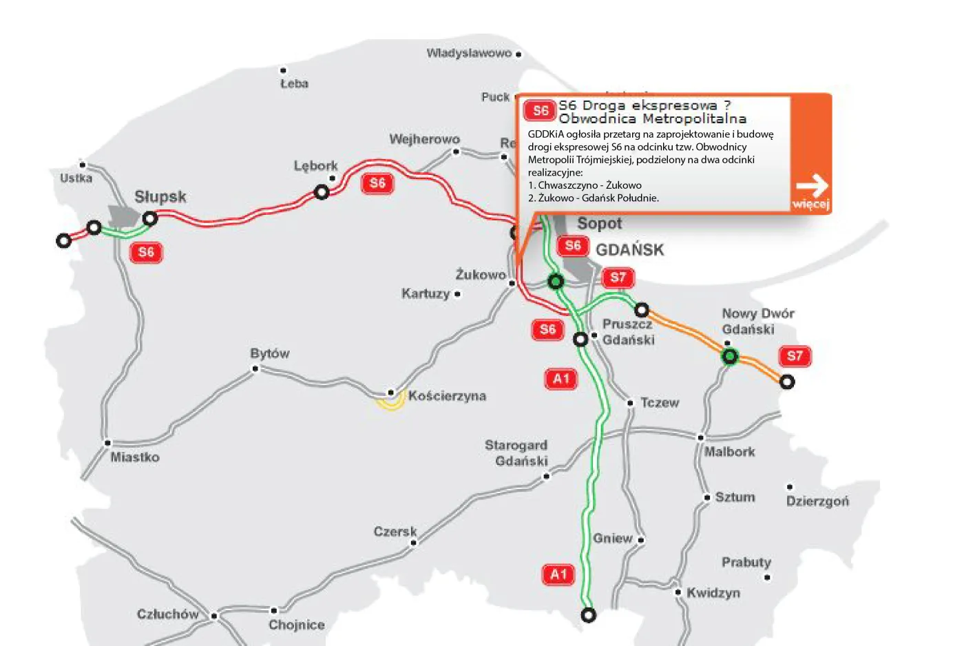 GDDKiA ogłosiła przetarg na Obwodnicę Metropolii Trójmiejskiej w ciągu S6