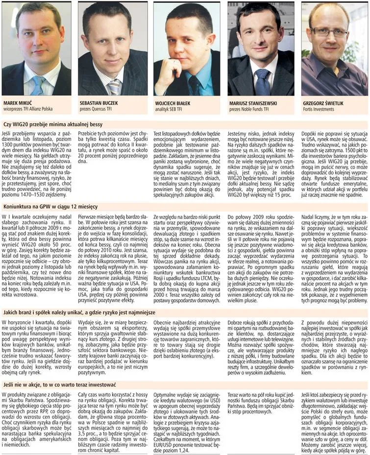 WIG20 może spaść do 1200 pkt