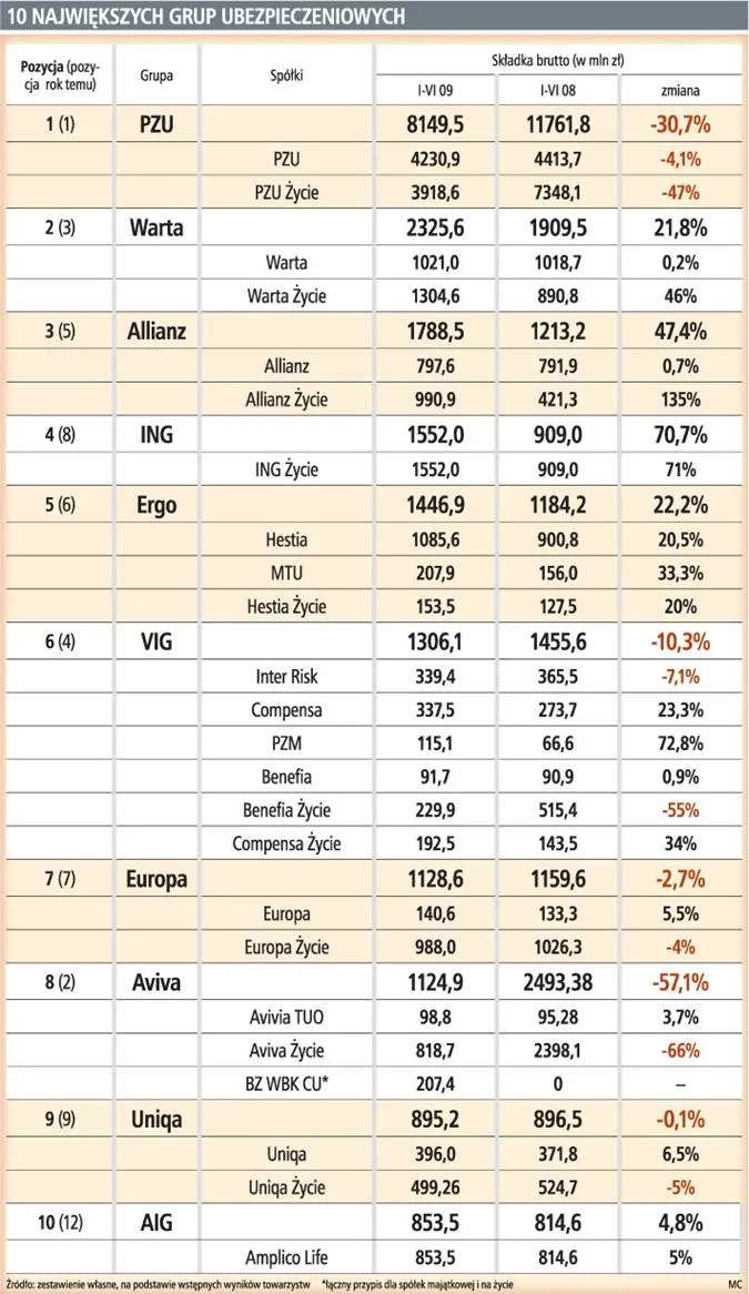 Dziesięciu graczy zgarnia większość tortu ubezpieczeniowego