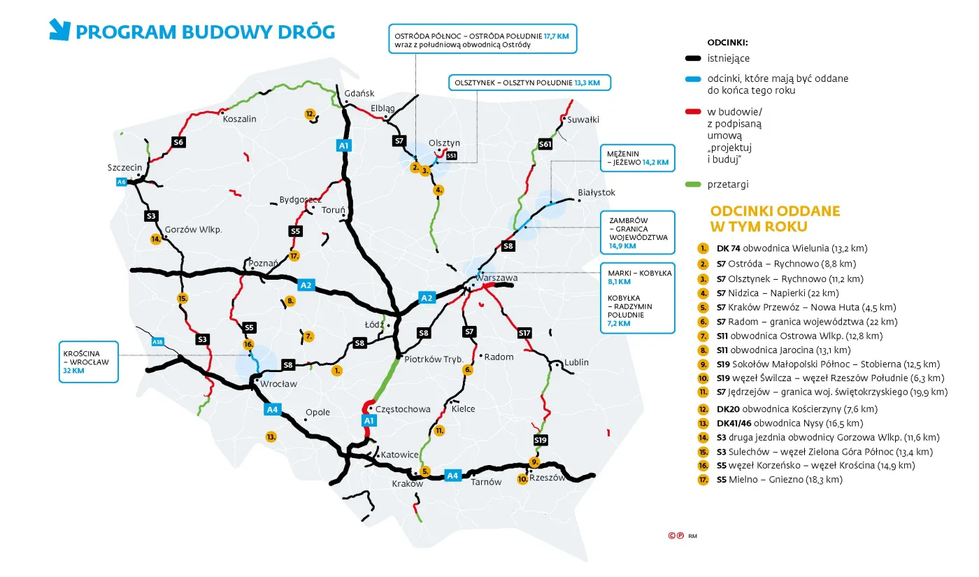 Mapa budowy dróg i autostrad w Polsce. Które odcinki uda się otworzyć w najbliższym czasie?