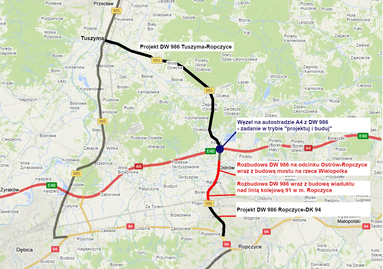Ważna inwestycja dla regionu - rozbudowa drogi wojewódzkiej nr 986 - źródło Podkarpacki Zarząd Dróg Wojewódzkich w Rzeszowie