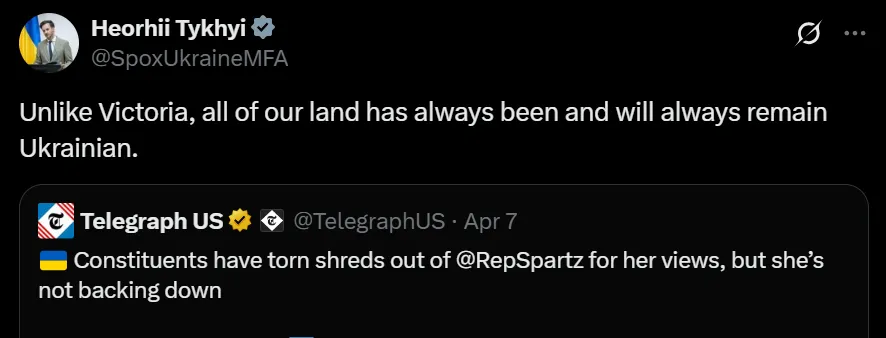 Ukrainskie MSZ o V. Spartz