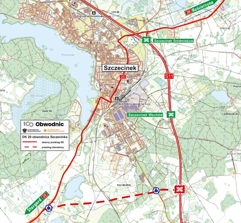 Obwodnica Szczecinka - mapa