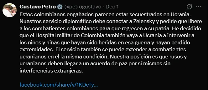 wpis prezydenta Kolumbii