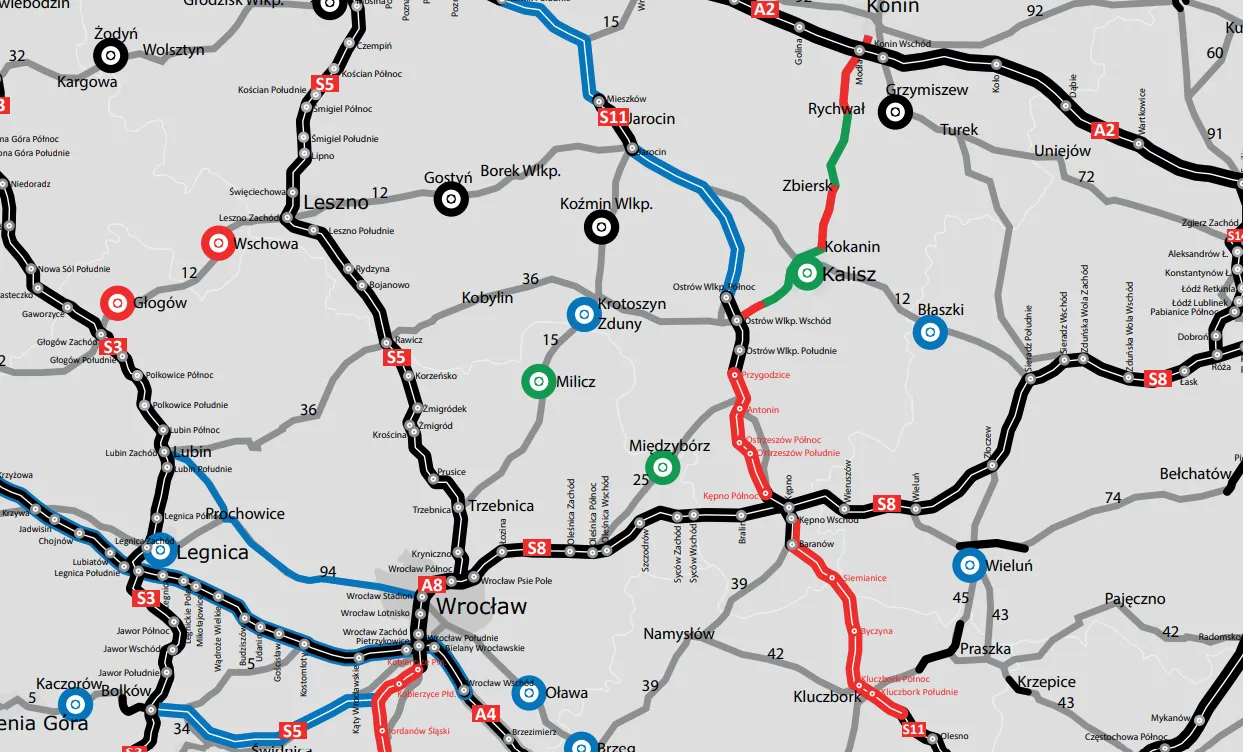 Mapa przyszłej drogi S11