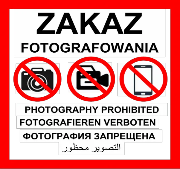 znak zakazu fotografowania