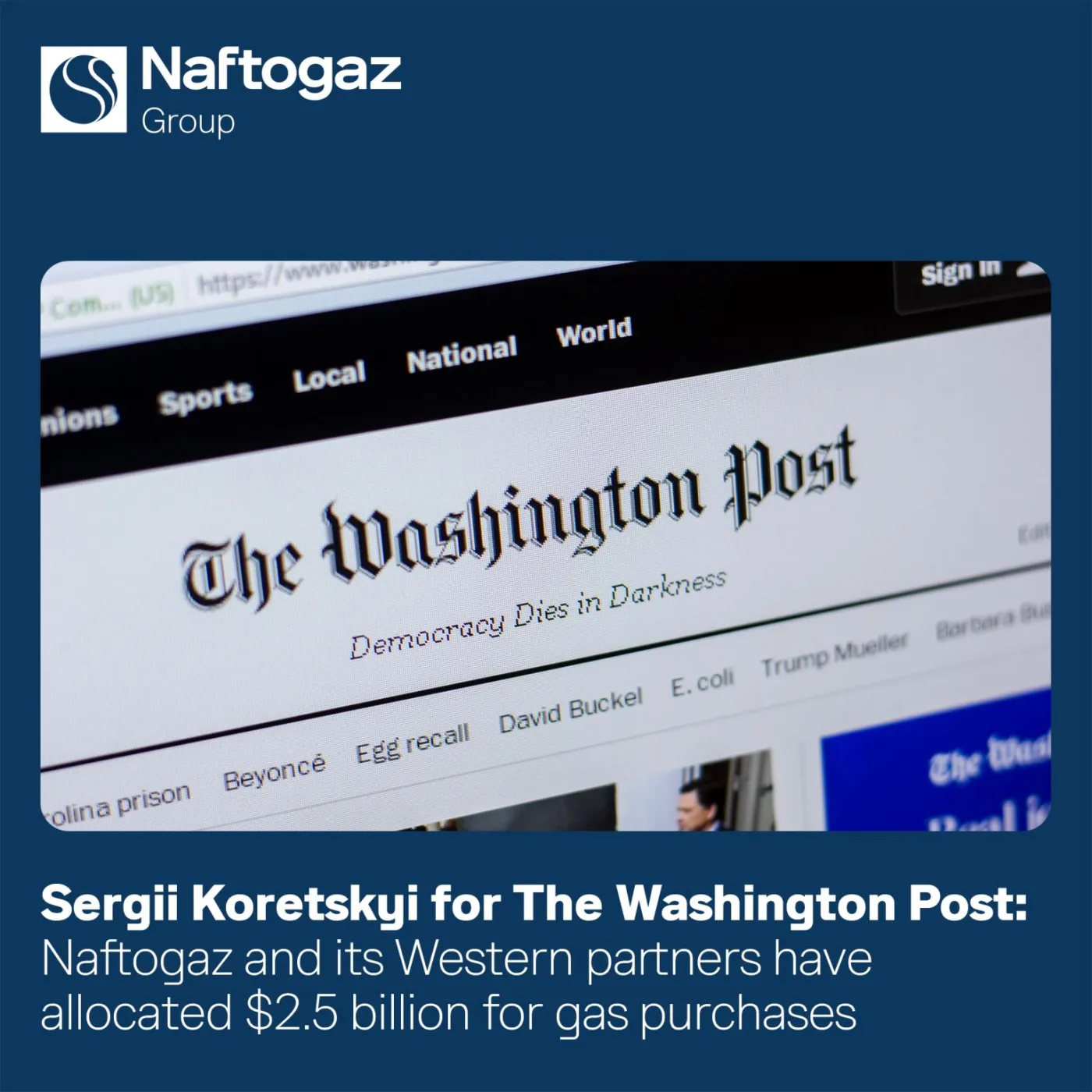 Naftogaz na swoim LinkedIn