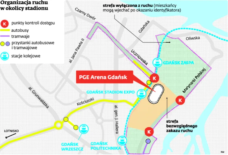 Euro 2012: W Gdańsku będą ograniczenia w ruchu, ale mało uciążliwe