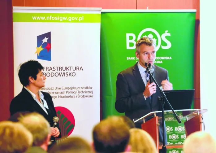 Anna Żyła, główny ekolog Banku Ochrony Środowiska, Bartłomiej Pawlak , prezes zarządu BOŚ EKO Profit, przedstawili m.in. możliwości finansowania inwestycji w zakresie odnawialnych źródeł energii.