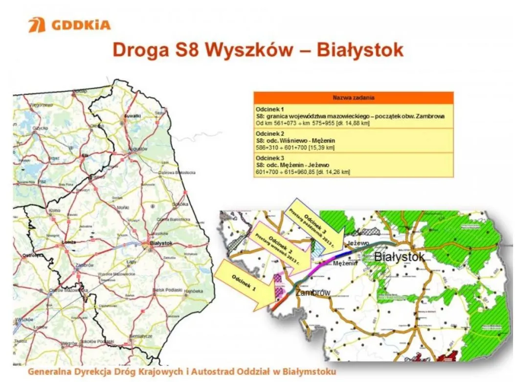 GDDKiA ogłosiła przetarg na budowę odcinek drogi S8 od Mężenina do Jeżewa