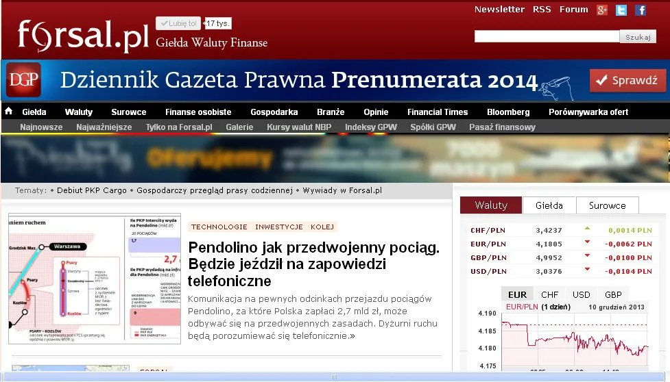 Forsal.pl nominowany do Grand Press Digital