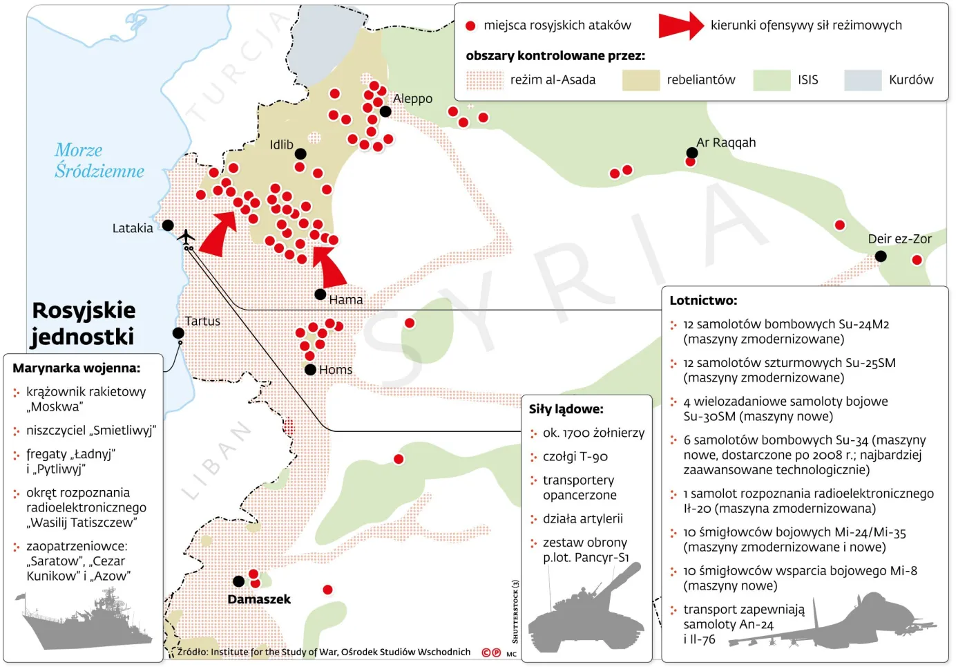 Rosyjski pokaz siły w Syrii. Tak Putin pomaga Asadowi [MAPA]