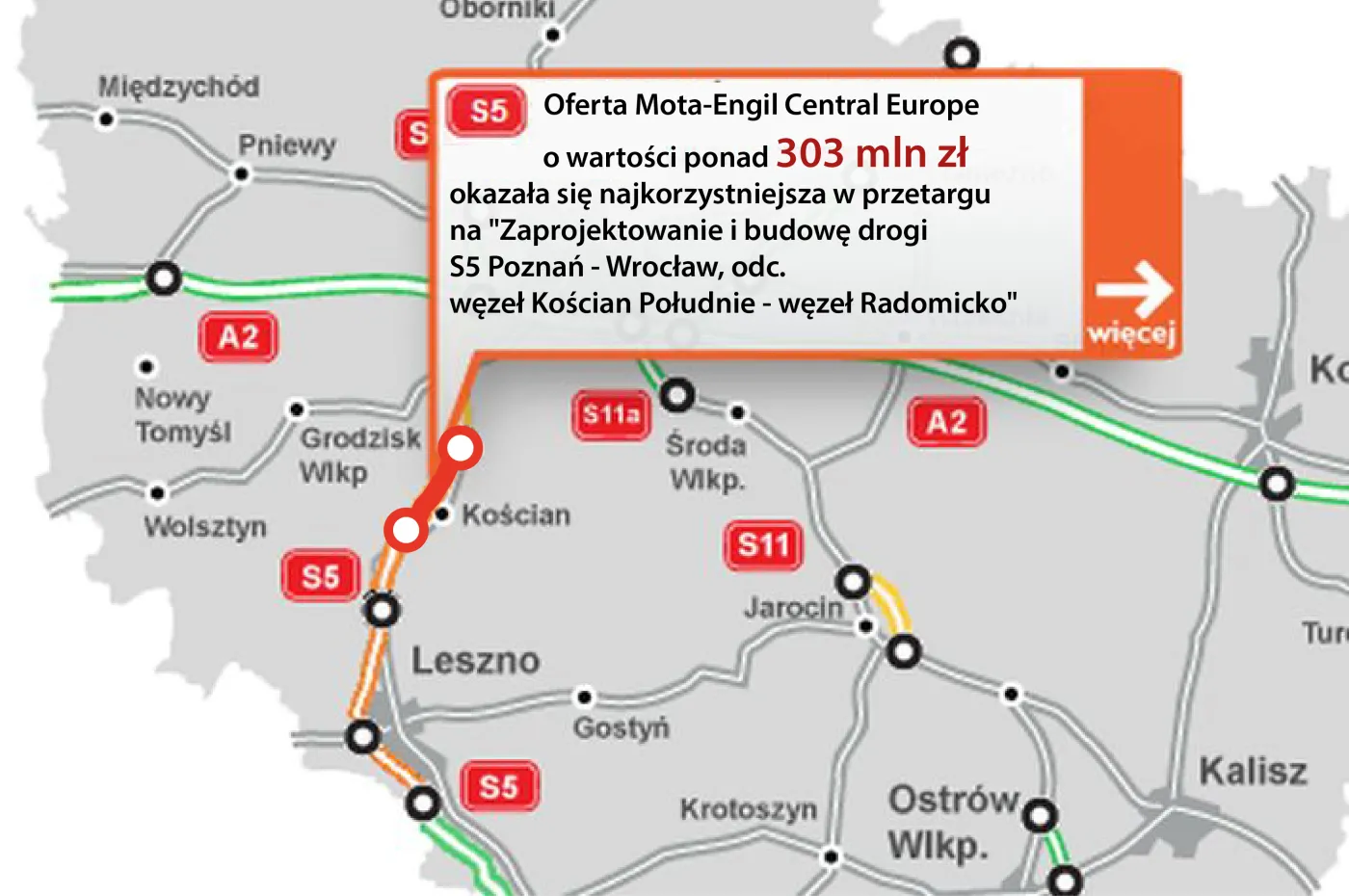 303 mln zł za kolejny odcinek ekspresówki S5. Wykonawca wybrany [MAPA]