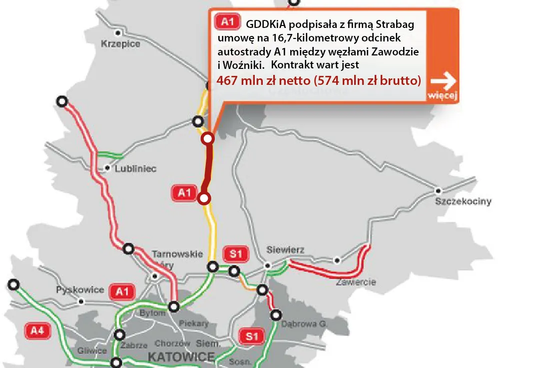 Autostrada A1 na Śląsku odblokowana. Jest umowa na ostatni odcinek [MAPA]