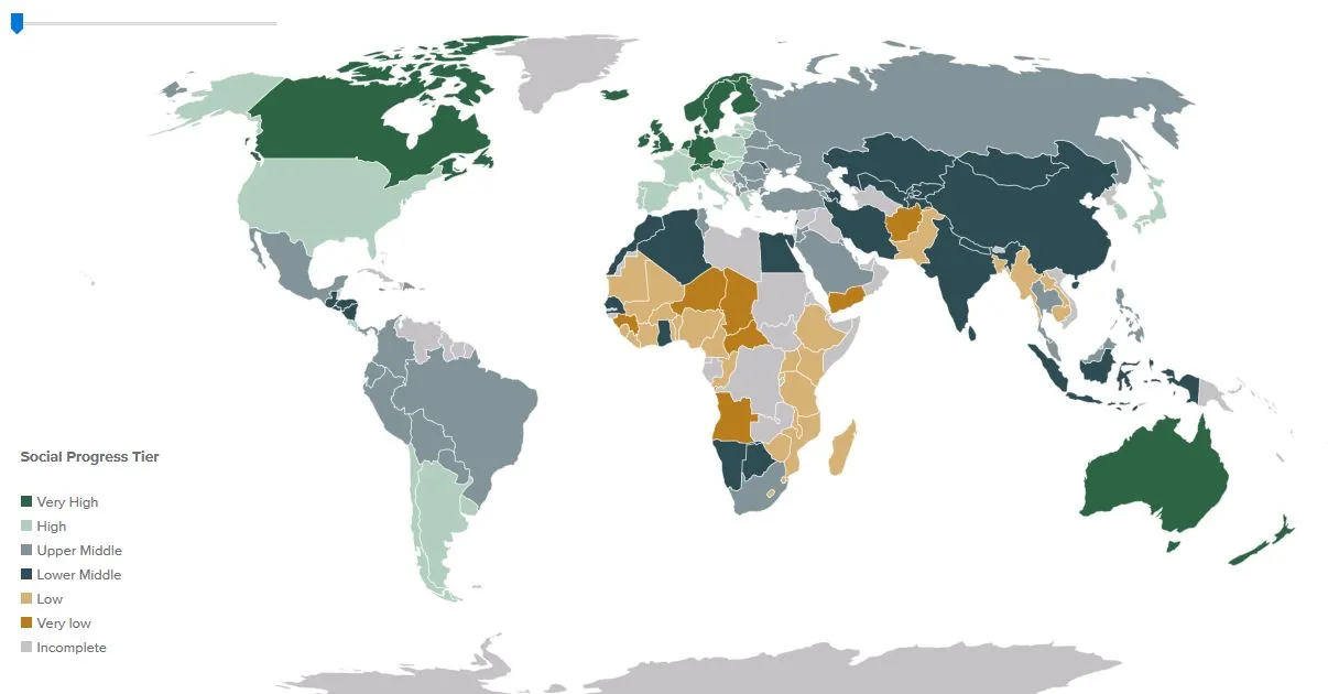 Sam PKB szczęścia nie daje. Oto kraje, gdzie postęp społeczny jest najwyższy [MAPA]