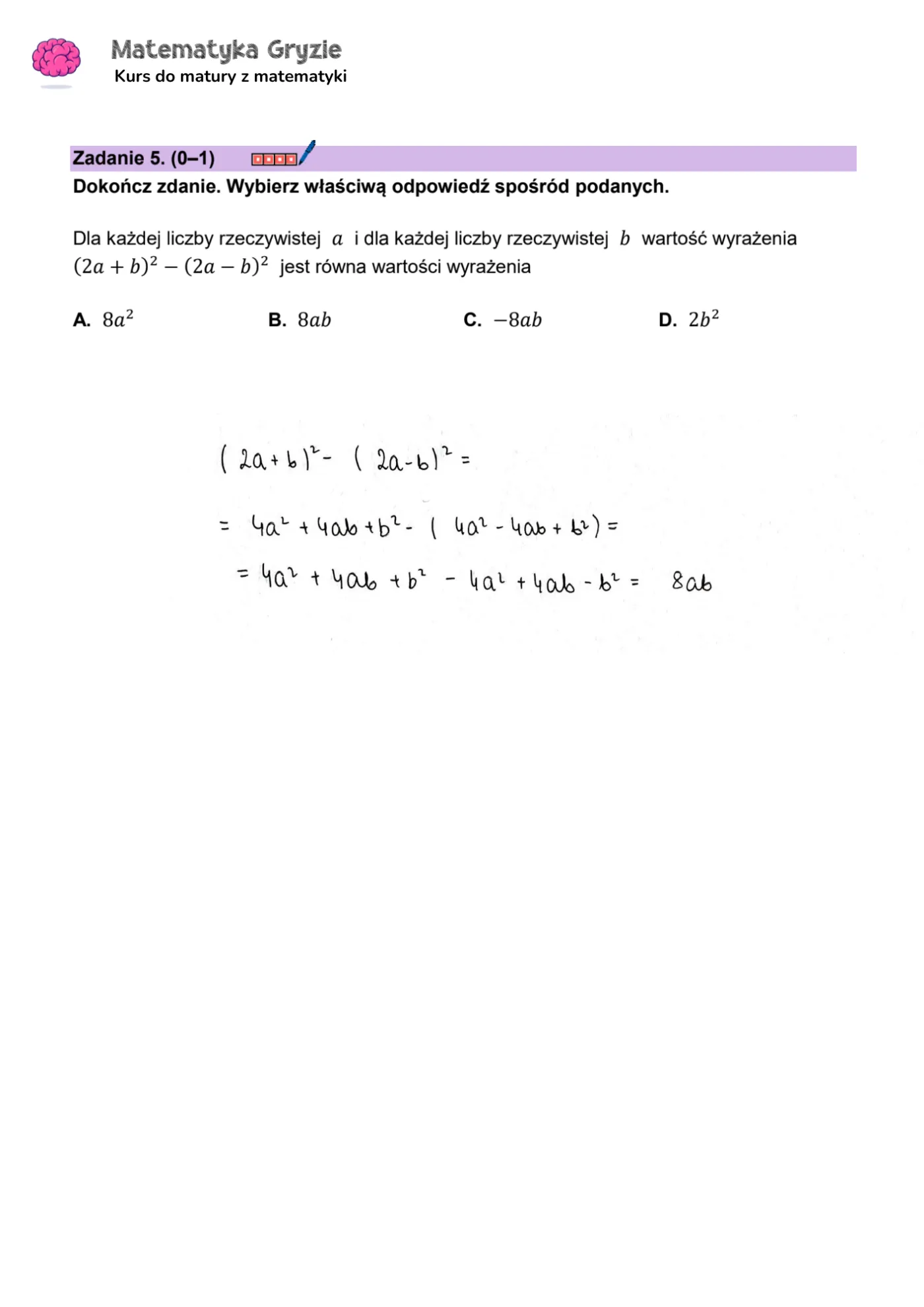 Matura 2024. Matematyka - poziom podstawowy [ARKUSZE CKE i ODPOWIEDZI] 5